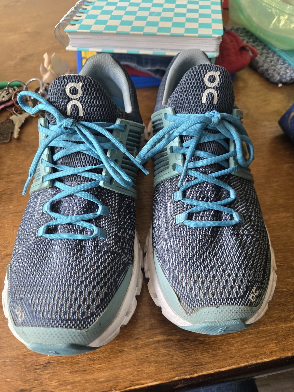 On Running Women's Navy and Teal Lightweight Running Shoes